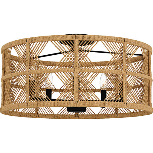 Quoizel Axford 5Light Semi-Flush Mount, Matte Black/Natural Rope - AXF1722MBK