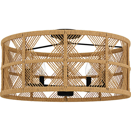 Quoizel Axford 5Light Semi-Flush Mount, Matte Black/Natural Rope