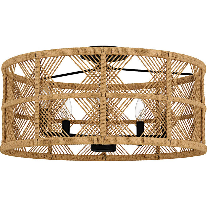 Quoizel Axford 5Light Semi-Flush Mount, Matte Black/Natural Rope