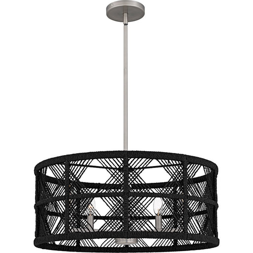 Quoizel Axford 5Light Pendant, Antique Nickel/Black Rope - AXF2822AN