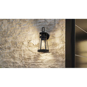Quoizel Barber 1 Light 13" Outdoor Lantern, Matte Black/Clear Seedy