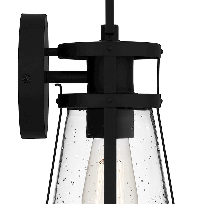 Quoizel Barber 1 Light 13" Outdoor Lantern, Matte Black/Clear Seedy