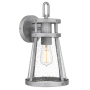 Quoizel Barber 1 Light 15" Outdoor Lantern, Aluminum/Clear Seedy
