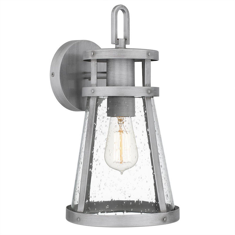 Quoizel Barber 1 Light 15" Outdoor Lantern, Aluminum/Clear Seedy
