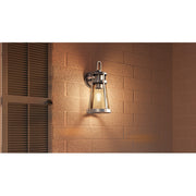 Quoizel Barber 1 Light 15" Outdoor Lantern, Aluminum/Clear Seedy