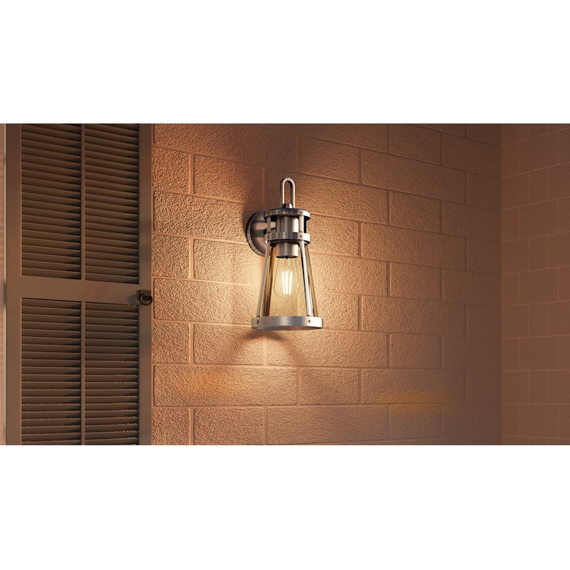 Quoizel Barber 1 Light 15" Outdoor Lantern, Aluminum/Clear Seedy