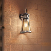 Quoizel Barber 1 Light 15" Outdoor Lantern, Aluminum/Clear Seedy