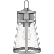 Quoizel Barber 1 Light 15" Outdoor Lantern, Aluminum/Clear Seedy