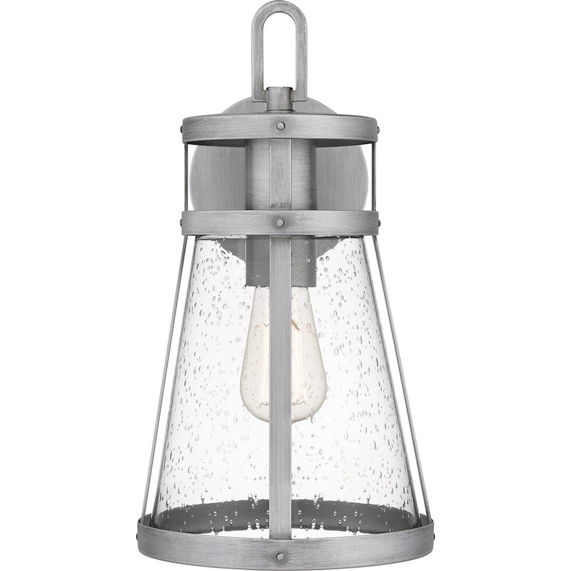 Quoizel Barber 1 Light 15" Outdoor Lantern, Aluminum/Clear Seedy