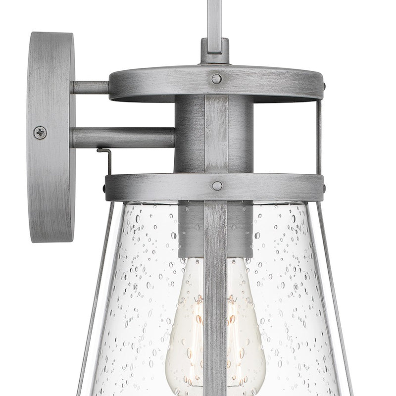 Quoizel Barber 1 Light 15" Outdoor Lantern, Aluminum/Clear Seedy