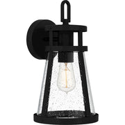 Quoizel Barber 1 Light 15" Outdoor Lantern, Matte Black/Clear Seedy