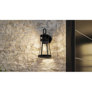 Quoizel Barber 1 Light 15" Outdoor Lantern, Matte Black/Clear Seedy