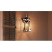 Quoizel Barber 1 Light 17" Outdoor Lantern, Aluminum/Clear Seedy