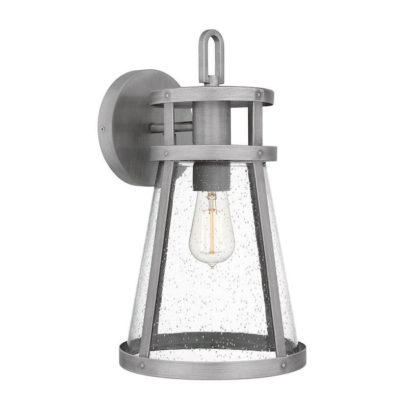 Quoizel Barber 1 Light 17" Outdoor Lantern, Aluminum/Clear Seedy