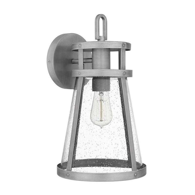 Quoizel Barber 1 Light 17" Outdoor Lantern, Aluminum/Clear Seedy
