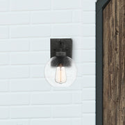 Quoizel Barre 8.5" 1 Light Outdoor Wall Lantern, Grey Ash/Seeded