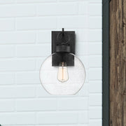 Quoizel Barre 12.25" 1 Light Outdoor Wall Lantern, Grey Ash/Seeded