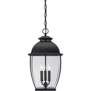Quoizel 3 Light Bain Outdoor Hanging Lantern in Mystic Black