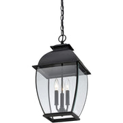 Quoizel 3 Light Bain Outdoor Hanging Lantern in Mystic Black