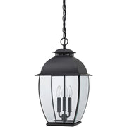 Quoizel 3 Light Bain Outdoor Hanging Lantern in Mystic Black