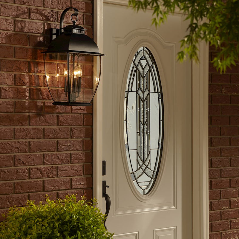 Quoizel 3 Light Bain Outdoor Wall Lantern in Mystic Black