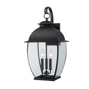 Quoizel 3 Light Bain Outdoor Wall Lantern in Mystic Black
