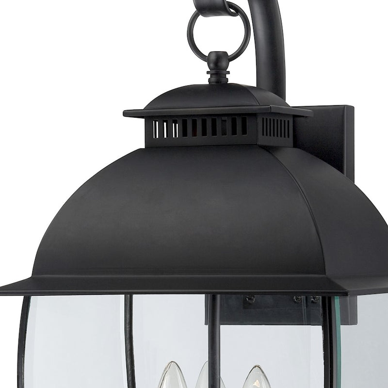 Quoizel 3 Light Bain Outdoor Wall Lantern in Mystic Black