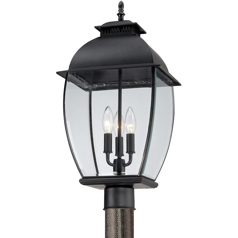 Quoizel 3 Light Bain Outdoor Fixture in Mystic Black
