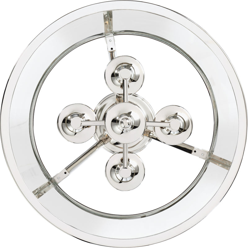 Quoizel Barlow 16in 4-Light Semi-Flush Mount | Transitional Polished Nickel and Clear Glass | Bedroom & Hallway | 16 x 16 x 14.5 in | Model BAW1716PK