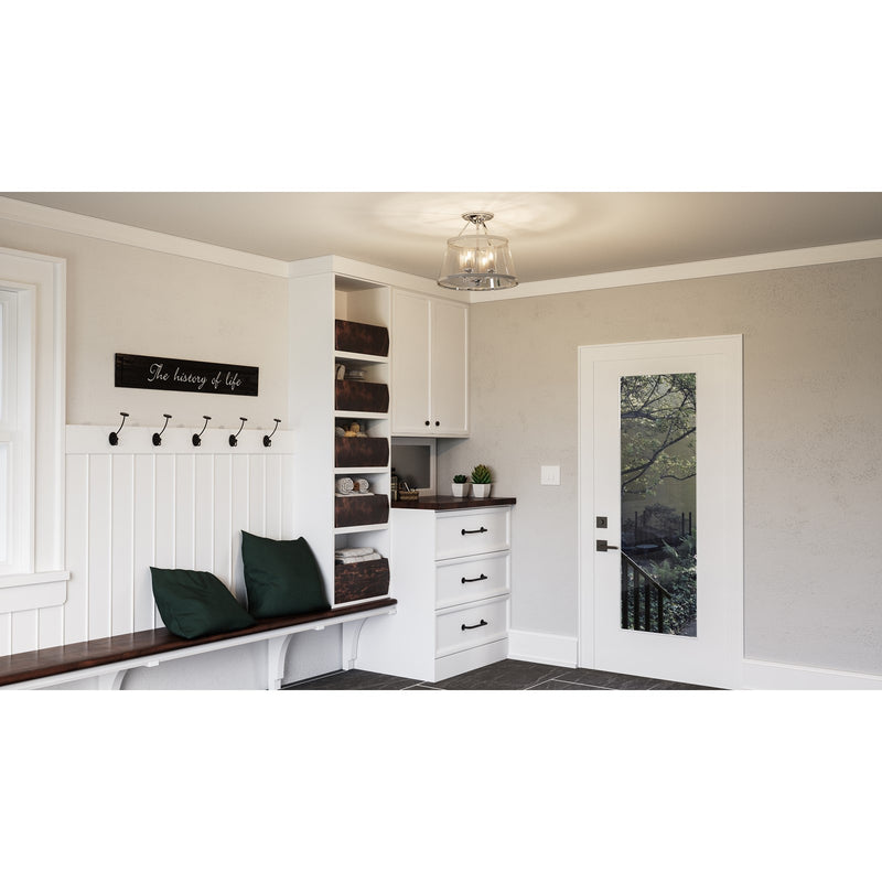 Quoizel Barlow 16in 4-Light Semi-Flush Mount | Transitional Polished Nickel and Clear Glass | Bedroom & Hallway | 16 x 16 x 14.5 in | Model BAW1716PK