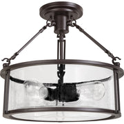 Quoizel Lighting Buchanan 3 Light Semi-Flush Mount, Western Bronze