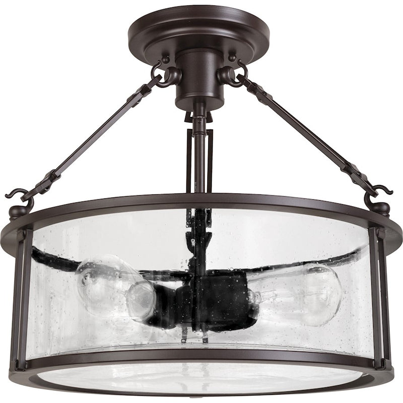 Quoizel Lighting Buchanan 3 Light Semi-Flush Mount, Western Bronze