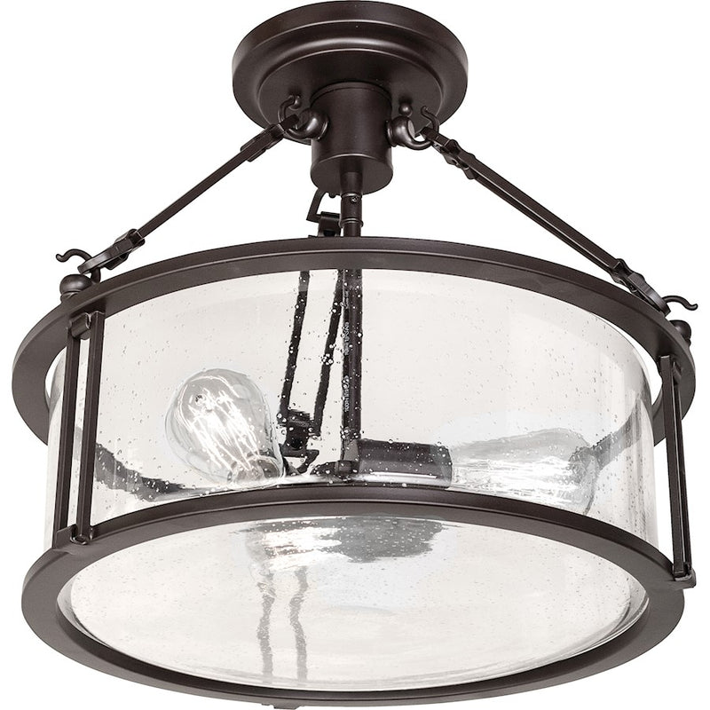 Quoizel Lighting Buchanan 3 Light Semi-Flush Mount, Western Bronze