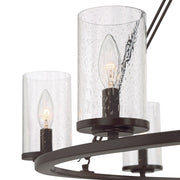 Quoizel Buchanan 33in 9-Light Chandelier | Rustic Western Bronze and Clear Seedy Glass | Dining Room & Foyer | 33 x 33 x 30 in | Model BCN5009WT