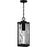 Quoizel Balchier 1Lt Mini Pendant, Matte Black/Clear Hammered Glass