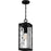 Quoizel Balchier 1Lt Mini Pendant, Matte Black/Clear Hammered Glass