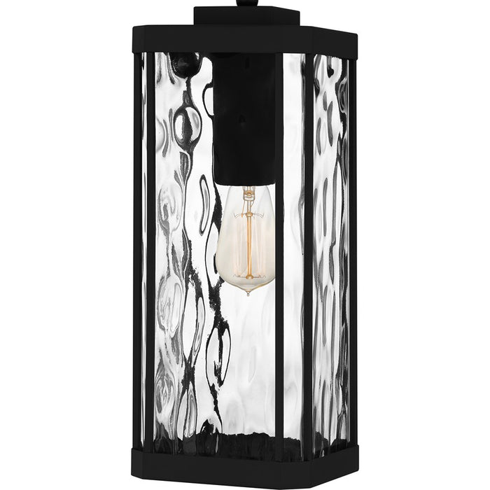 Quoizel Balchier 1Lt Mini Pendant, Matte Black/Clear Hammered Glass