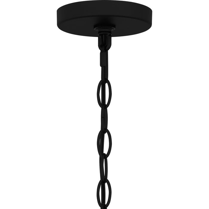 Quoizel Balchier 1Lt Mini Pendant, Matte Black/Clear Hammered Glass