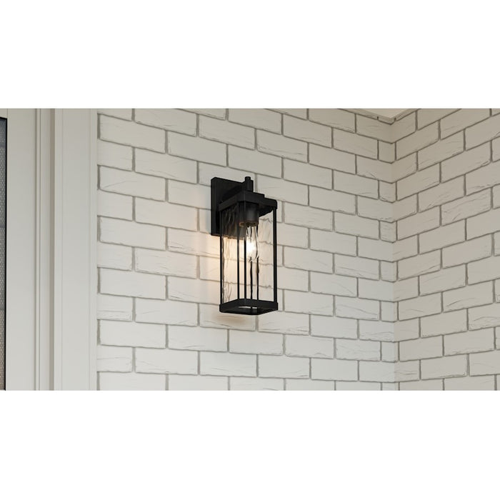 Quoizel Balchier 1 Light Outdoor Lantern, Black/Clear Hammered