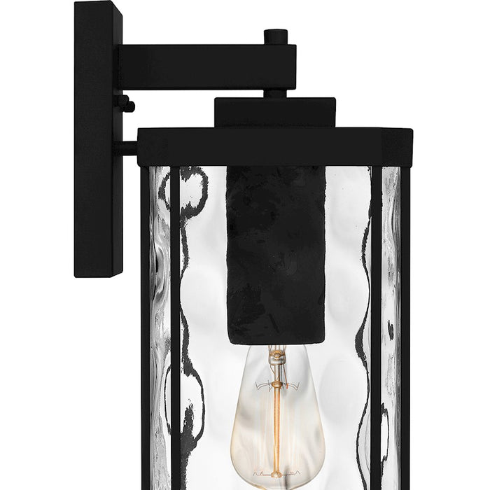 Quoizel Balchier 1 Light Outdoor Lantern, Black/Clear Hammered