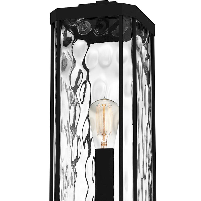 Quoizel Balchier 1 Light 20" Outdoor Lantern, Black/Clear Hammered