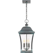 Quoizel Bardstown 3 Light Outdoor Hanging Lantern, Aged Verde