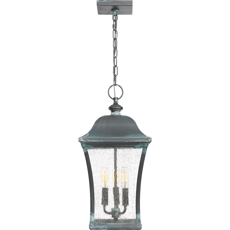 Quoizel Bardstown 3 Light Outdoor Hanging Lantern, Aged Verde
