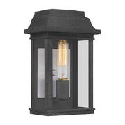Quoizel Berkley 1 Light Outdoor Lantern, Mottled Black/Clear
