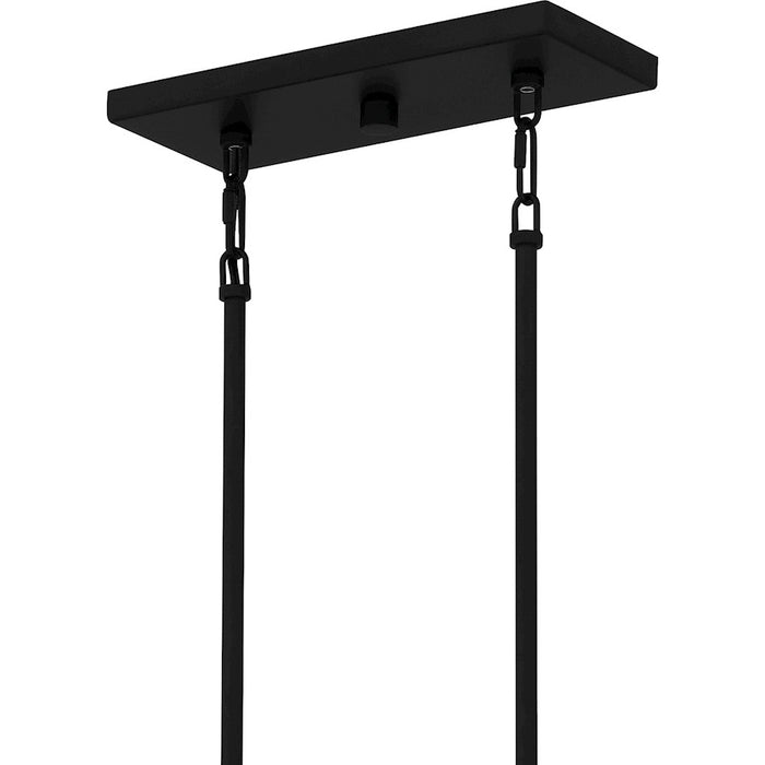 Quoizel Bentley 5 Light Island Light, Matte Black/Marble Glass