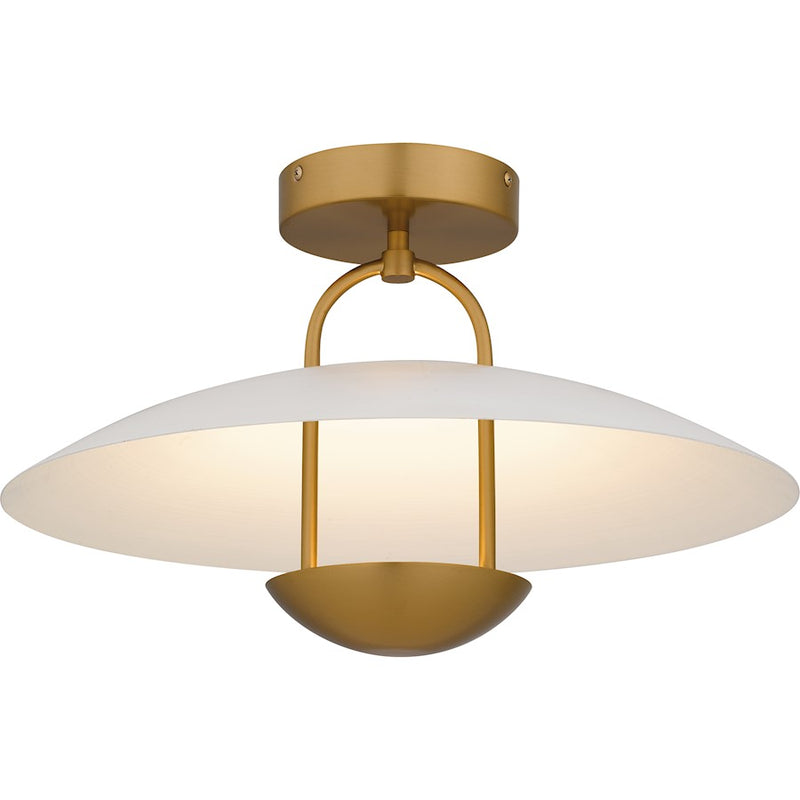 Quoizel Bingham Light Semi-Flush Mount, Brushed Gold/Metal