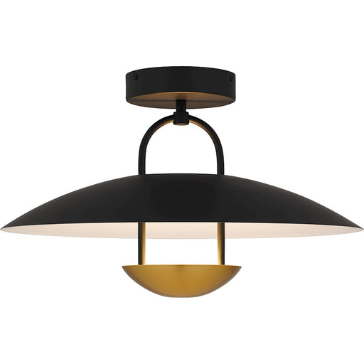 Quoizel Bingham Light Semi-Flush Mount, Matte Black/Metal - BIN1718MBK