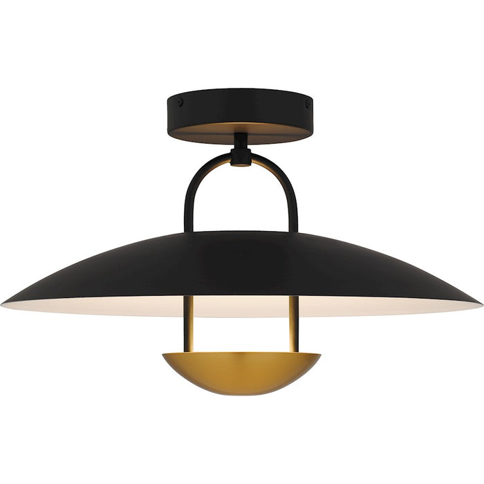 Quoizel Bingham Light Semi-Flush Mount, Matte Black/Metal - BIN1718MBK