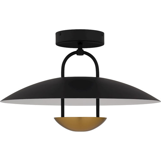 Quoizel Bingham Light Semi-Flush Mount, Matte Black/Metal