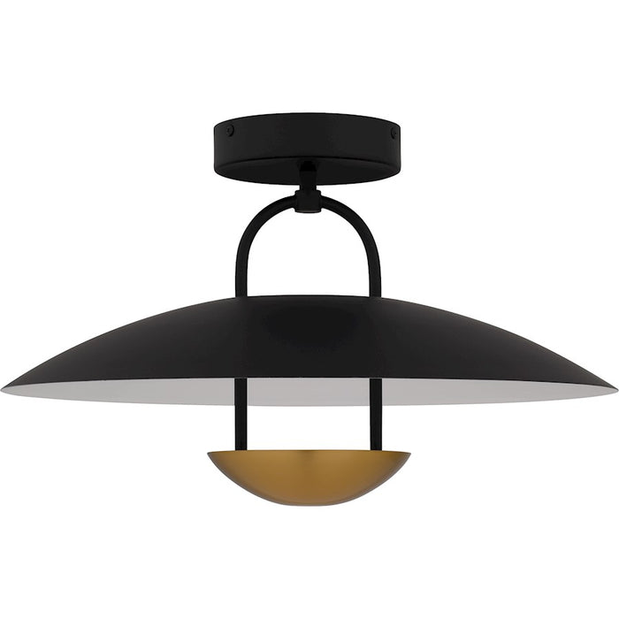 Quoizel Bingham Light Semi-Flush Mount, Matte Black/Metal